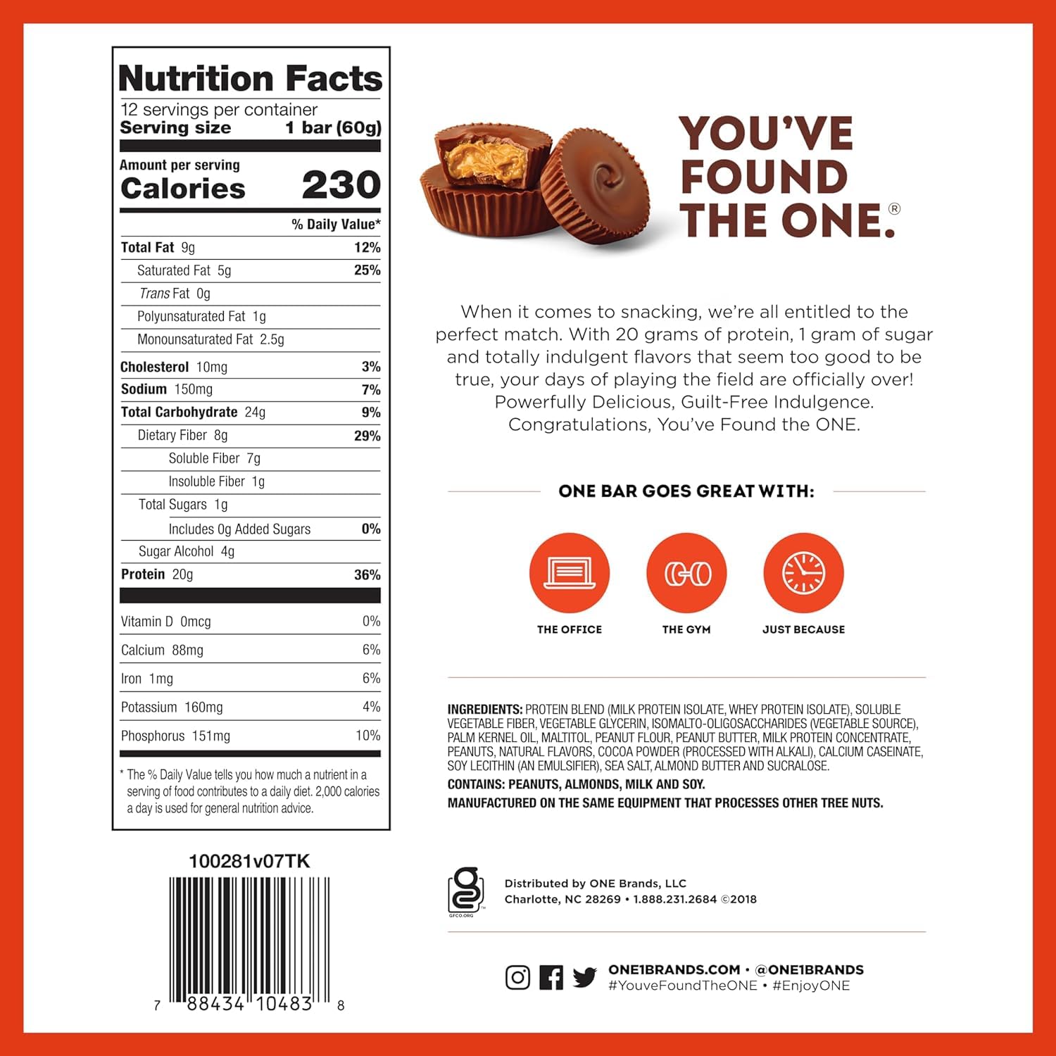 Sampler Variety Pack of 8 Generic ONE Protein Bars - Gluten Free, 20g Protein, Low Sugar, 2.12 Oz Bars