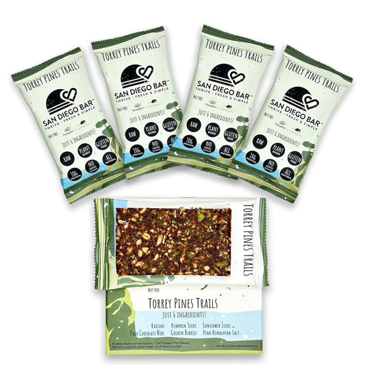 San Diego Bar-Torrey Pines Trails Vegan Protein Bars with Pumpkin and Sun Flower Seeds - Gluten and Sugar Free, Breakfast, Energy, and Snack Bars with 6 Whole Food Ingredients
