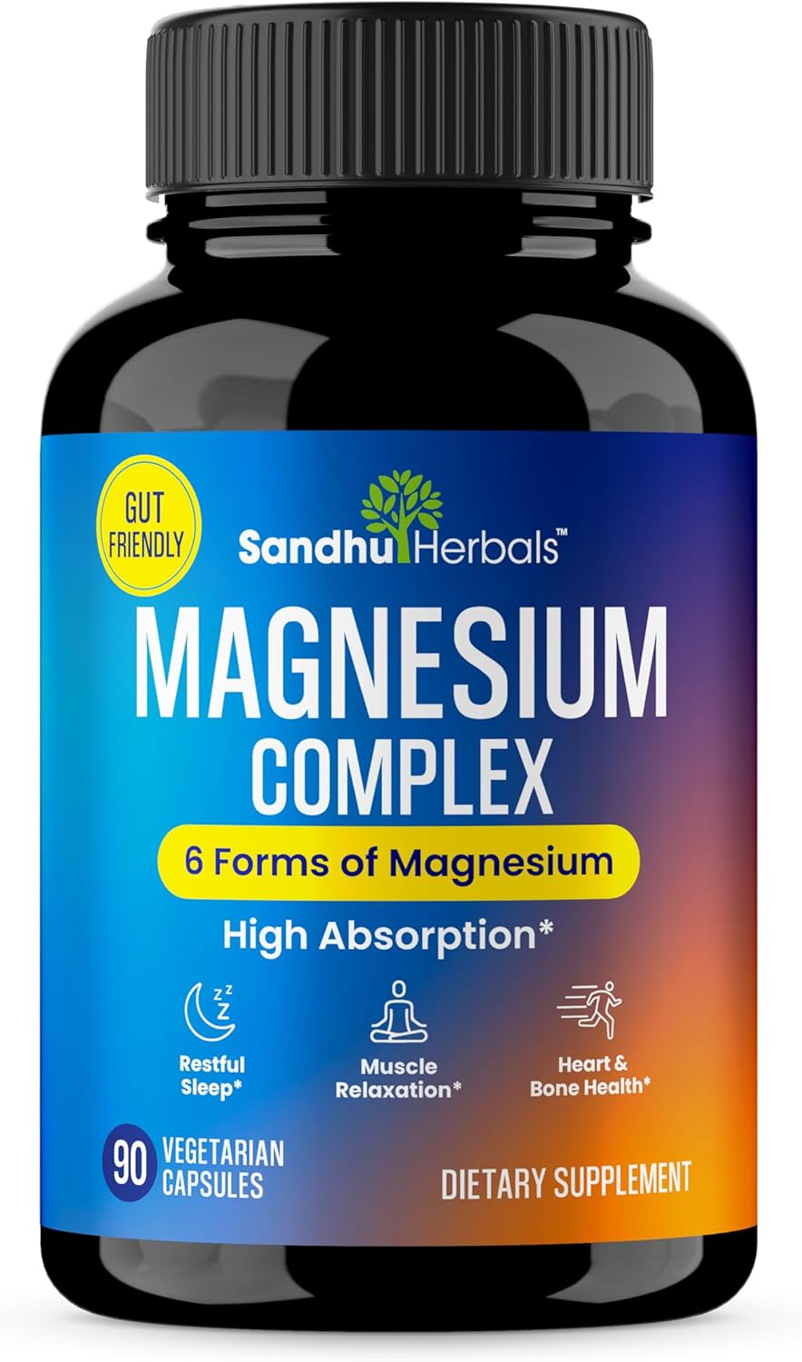 Sandhu Herbals Sea Moss & Magnesium Supplement Combo - 6 in 1 Complex for Immune, Digestive Health & Sleep