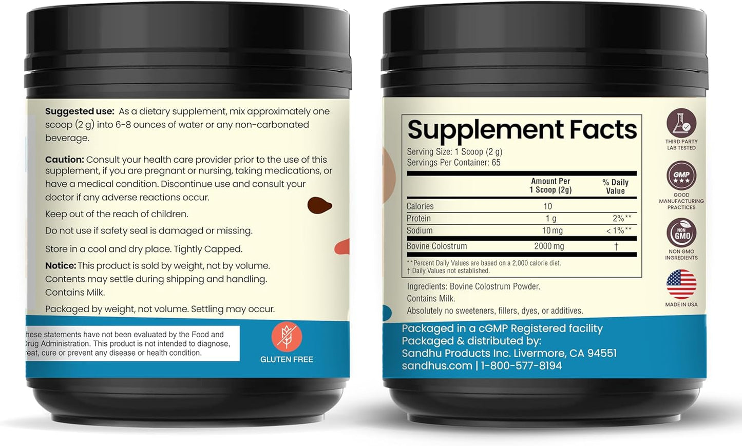 Sandhu's Bovine Colostrum & Beet Root Powder Capsules with Bioperine | Boosts Immune System, Gut Health & Energy Levels