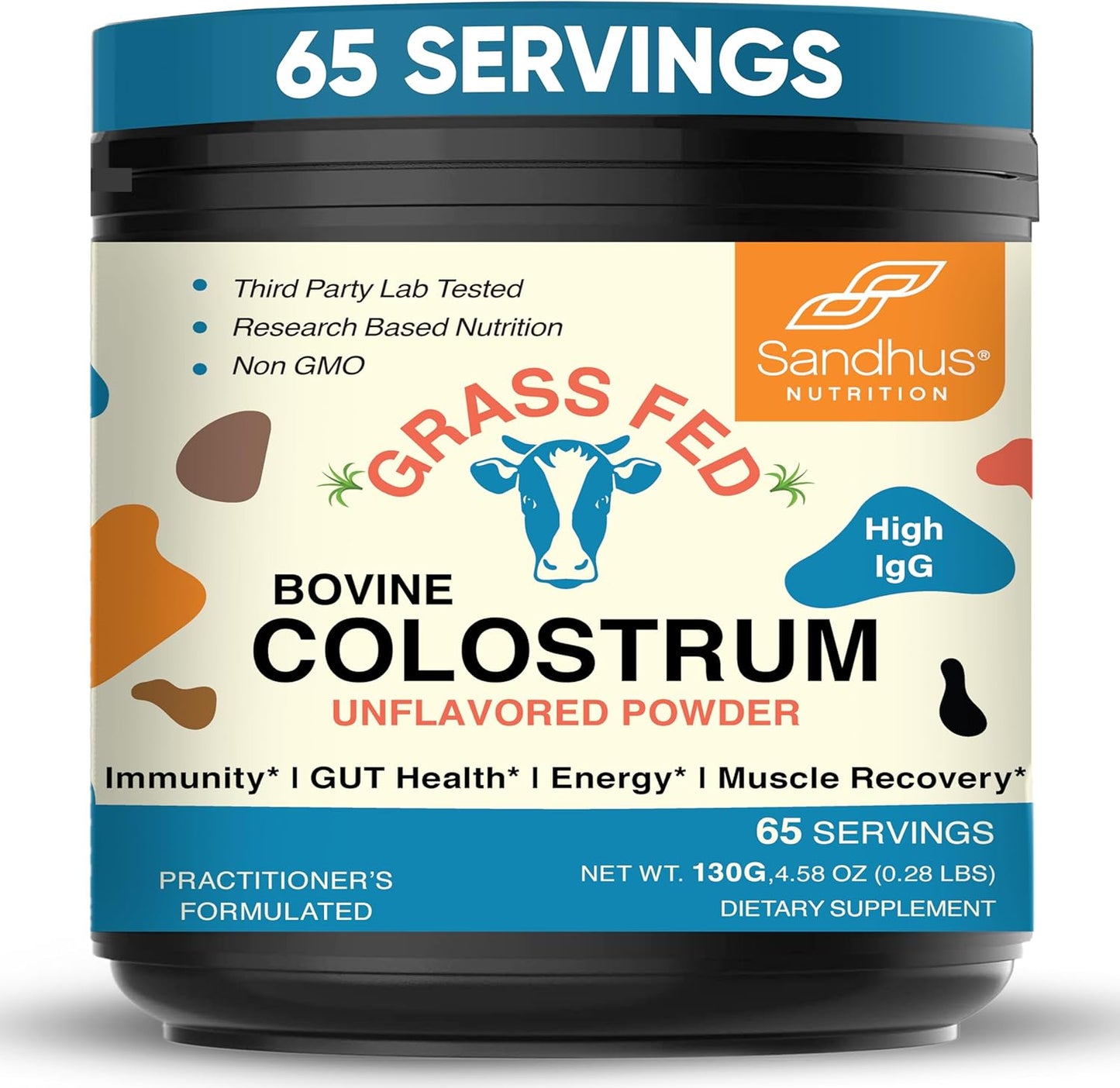 Sandhu's Bovine Colostrum Powder & Berberine HCL Supplement Combo for Immune, Gut & Muscle Support - Non-GMO Formula with Healthy Energy Boost