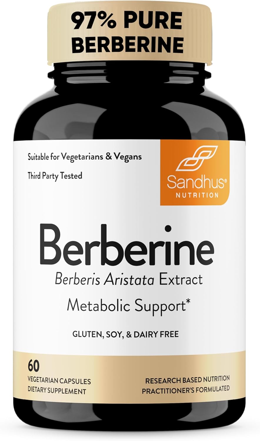 Sandhu's Bovine Colostrum Powder & Berberine HCL Supplement Combo for Immune, Gut & Muscle Support - Non-GMO Formula with Healthy Energy Boost