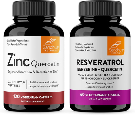 Sandhu's Immune Health Support Capsules with Zinc, Quercetin, and Resveratrol