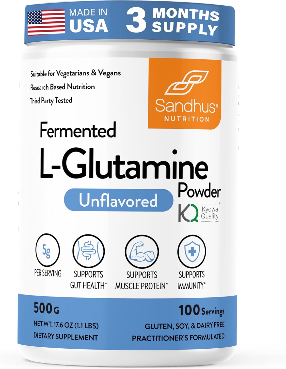 Sandhu's L-Glutamine & Collagen Peptides Powder Bundle | 100 Servings, 500g, Supports Muscle & Gut Health, Youthful Skin & Joints