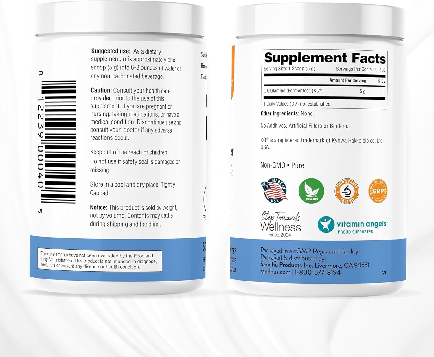 Sandhu's L-Glutamine & Collagen Peptides Powder Bundle | 100 Servings, 500g, Supports Muscle & Gut Health, Youthful Skin & Joints