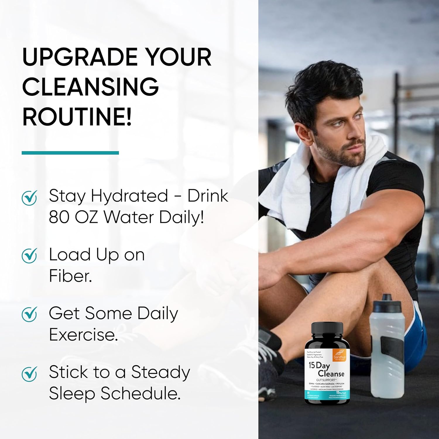 Sandhu's Liver Renew Cleanse Detox Support & 15 Day Gut Cleanse Supplement for Women & Men - Natural Detox Support