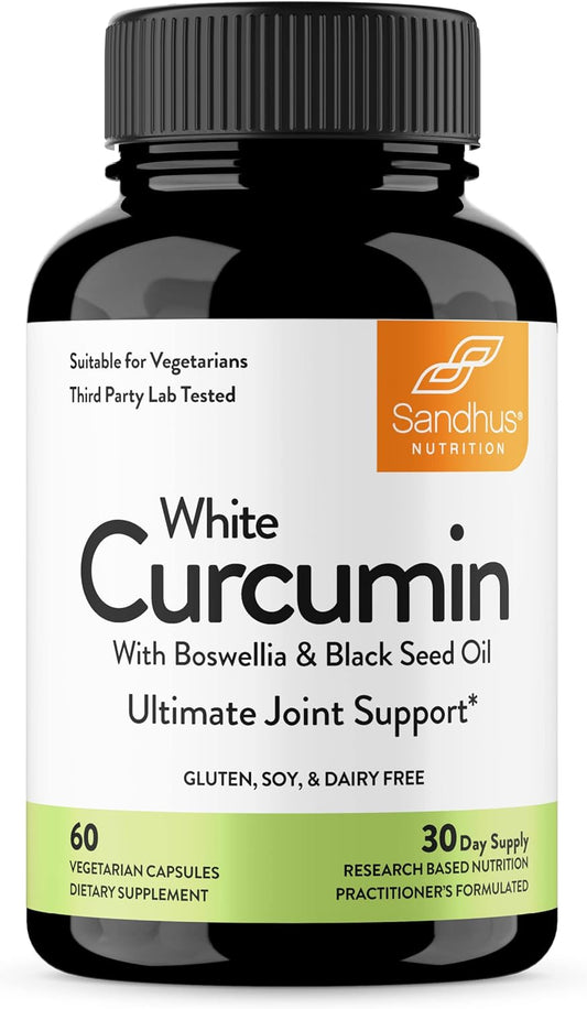 Sandhu's White Curcumin Capsules with Boswellia and Black Seed Oil - 60 Count