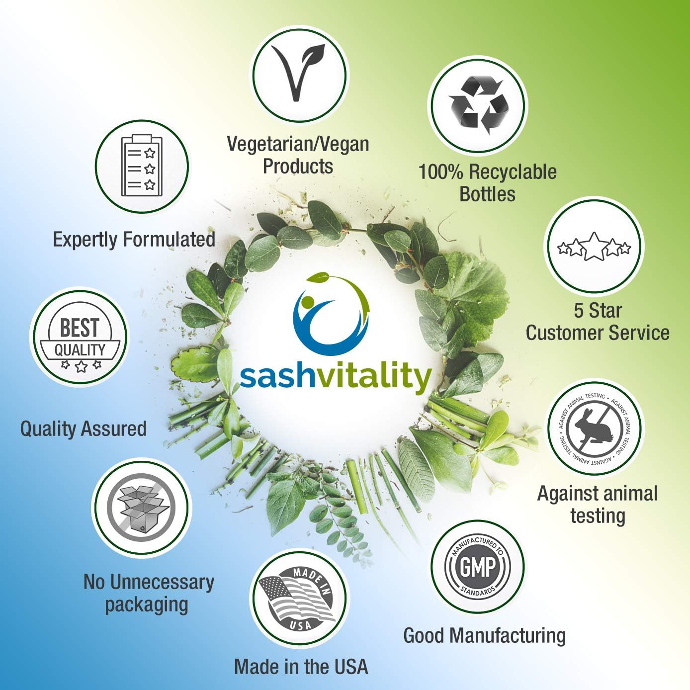 SASH Vitality Probiotic Supplement with 60 Billion CFUs for Gut Health and Digestive Support