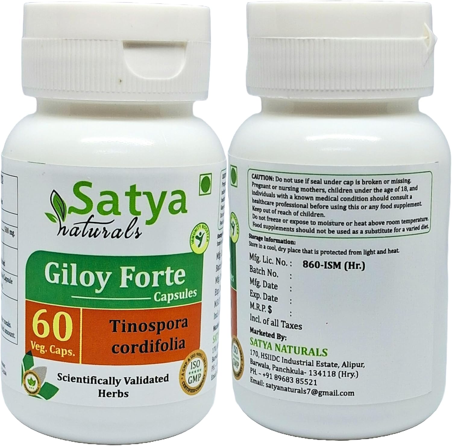 Satya Naturals Giloy Forte Capsules 500mg - 120 Veg Capsules, Guduchi Extract for Men and Women, Ayurvedic Herbal Supplement