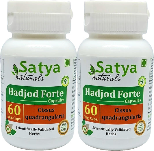 Satya Naturals Hadjod Forte Capsules 500 mg - Ayurvedic Herbal Supplement for Men and Women - 10:1 Extract - 120 Capsules