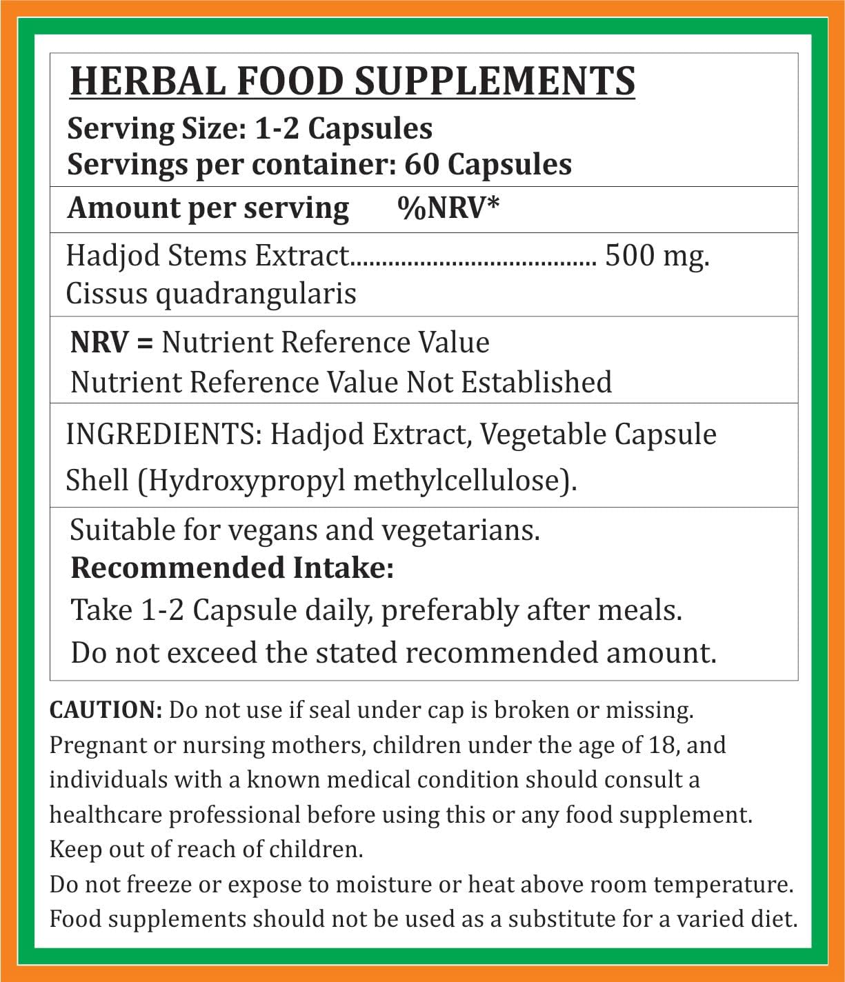 Satya Naturals Hadjod Forte Capsules 500 mg - Ayurvedic Herbal Supplement for Men and Women - 10:1 Extract - 120 Capsules