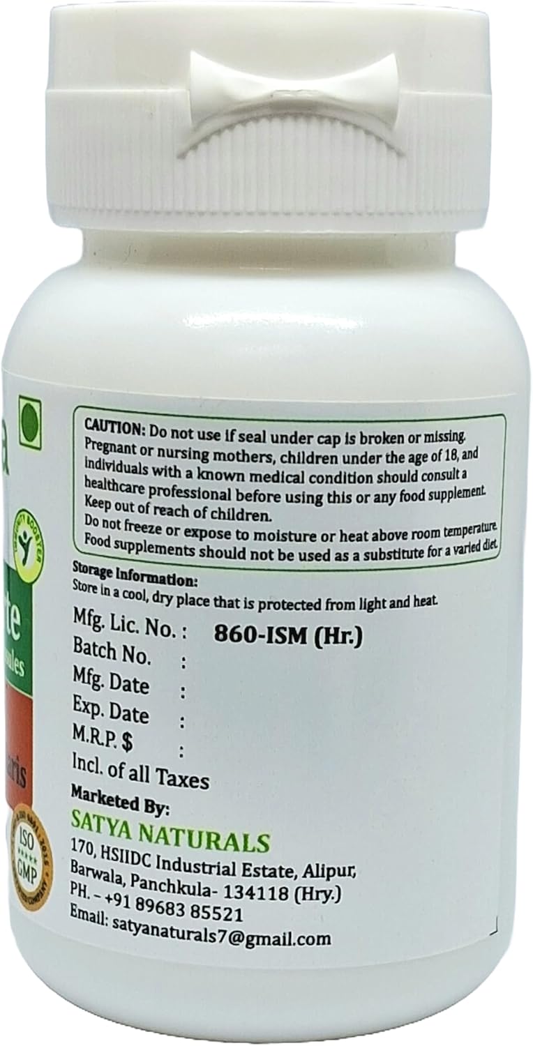 Satya Naturals Hadjod Forte Capsules 500mg - Ayurvedic Herbal Supplement for Men and Women - Cissus Quadrangularis Extract - 60 Veg Capsules