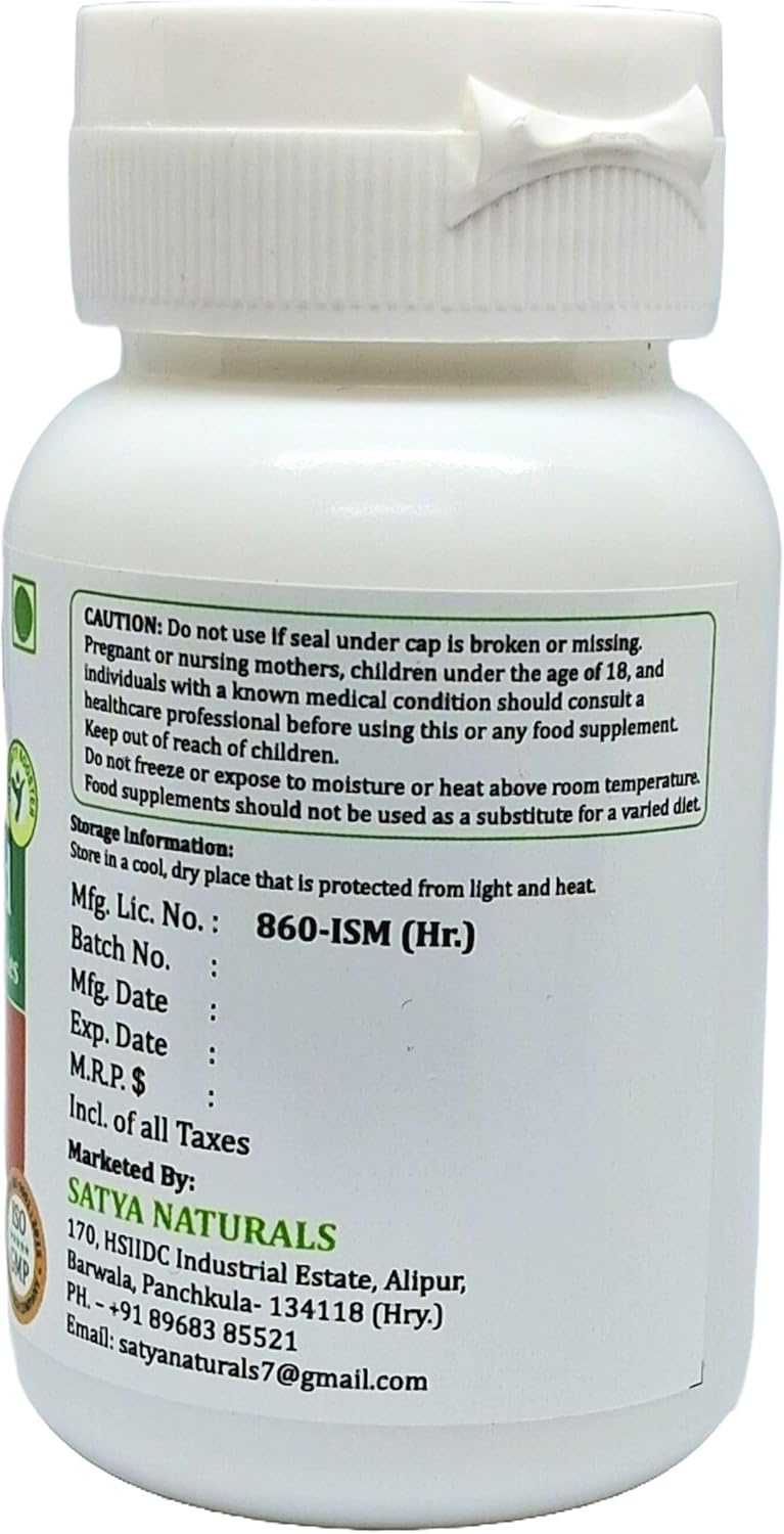 Satya Naturals Pashanbhed Extract Capsules 500mg - 60 Veg Capsules - Ayurvedic Remedy for Men and Women - 10:1 Forte - 1 Bottle of 60 Capsules