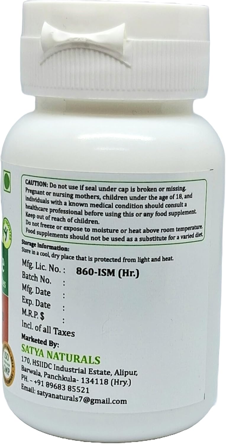 Satya Naturals Shilajit Forte Capsules - 500mg Herbal Supplement for Men and Women - 60 Veg Capsules - Ayurvedic Remedy - 10:1 Extract - 1 Bottle