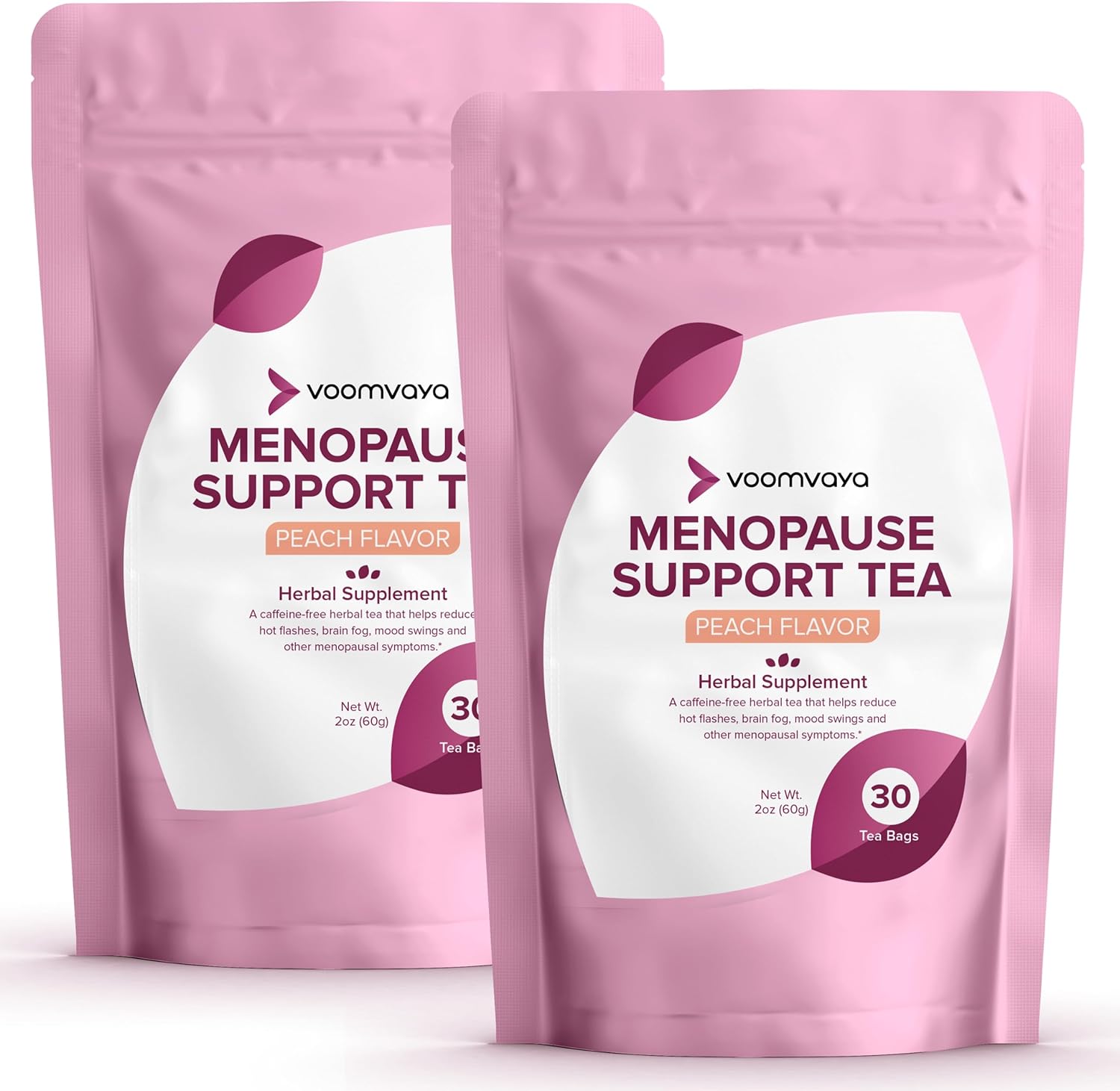 Save 10% on Menopause Support Tea 2-Pack Bundle with Red Clover & Black Cohosh for Night Sweats & Hot Flashes Relief - Peach Flavor - 90 Teabags