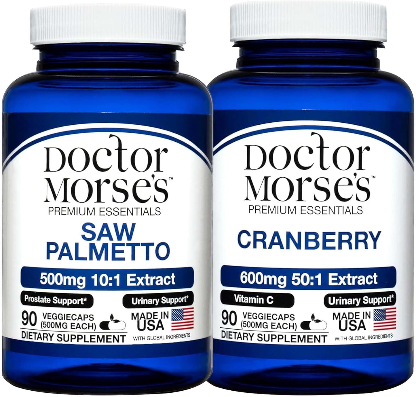 Saw Palmetto and Cranberry Bundle 5000mg & 30000mg - Prostate & Urinary Health Support for Men and Women - FDA-Registered, NSF-Certified - 90 Capsules
