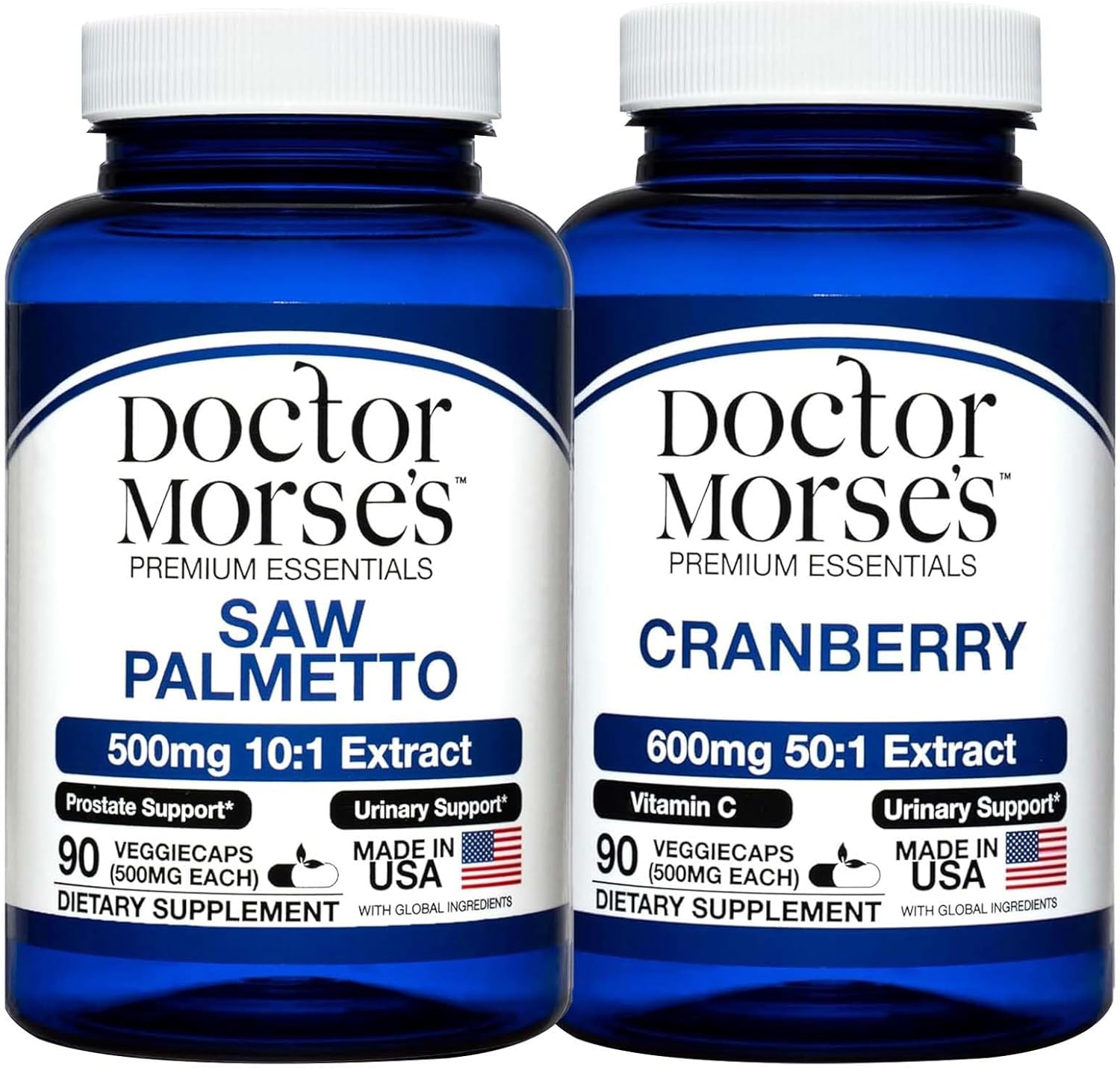 Saw Palmetto and Cranberry Bundle 5000mg & 30000mg - Prostate & Urinary Health Support for Men and Women - FDA-Registered, NSF-Certified - 90 Capsules