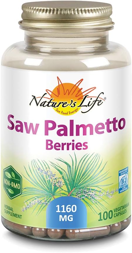 Saw Palmetto Berries 1160mg for Prostate, Hair & Urination Support - Non-GMO, 100 Capsules