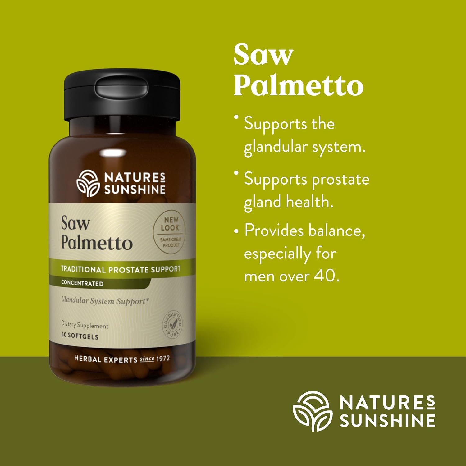 Saw Palmetto Concentrate for Men Over 40 - Promotes Prostate Health & Hormone Balance - 60 Softgels