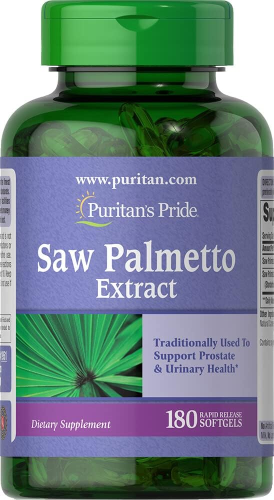 Saw Palmetto Extract Softgels for Prostate Health & Urinary Function - 180 Count