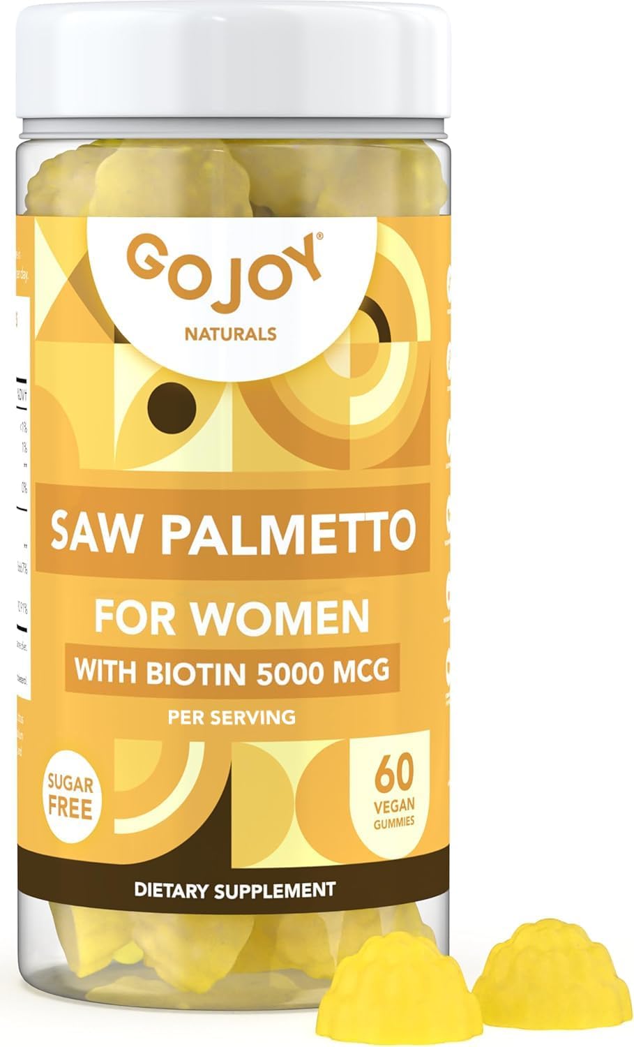 Saw Palmetto Gummies for Women - 500mg with Biotin & Zinc - Non-GMO, Vegan, Gluten-Free - 3rd-Party Tested - 30-Day Supply