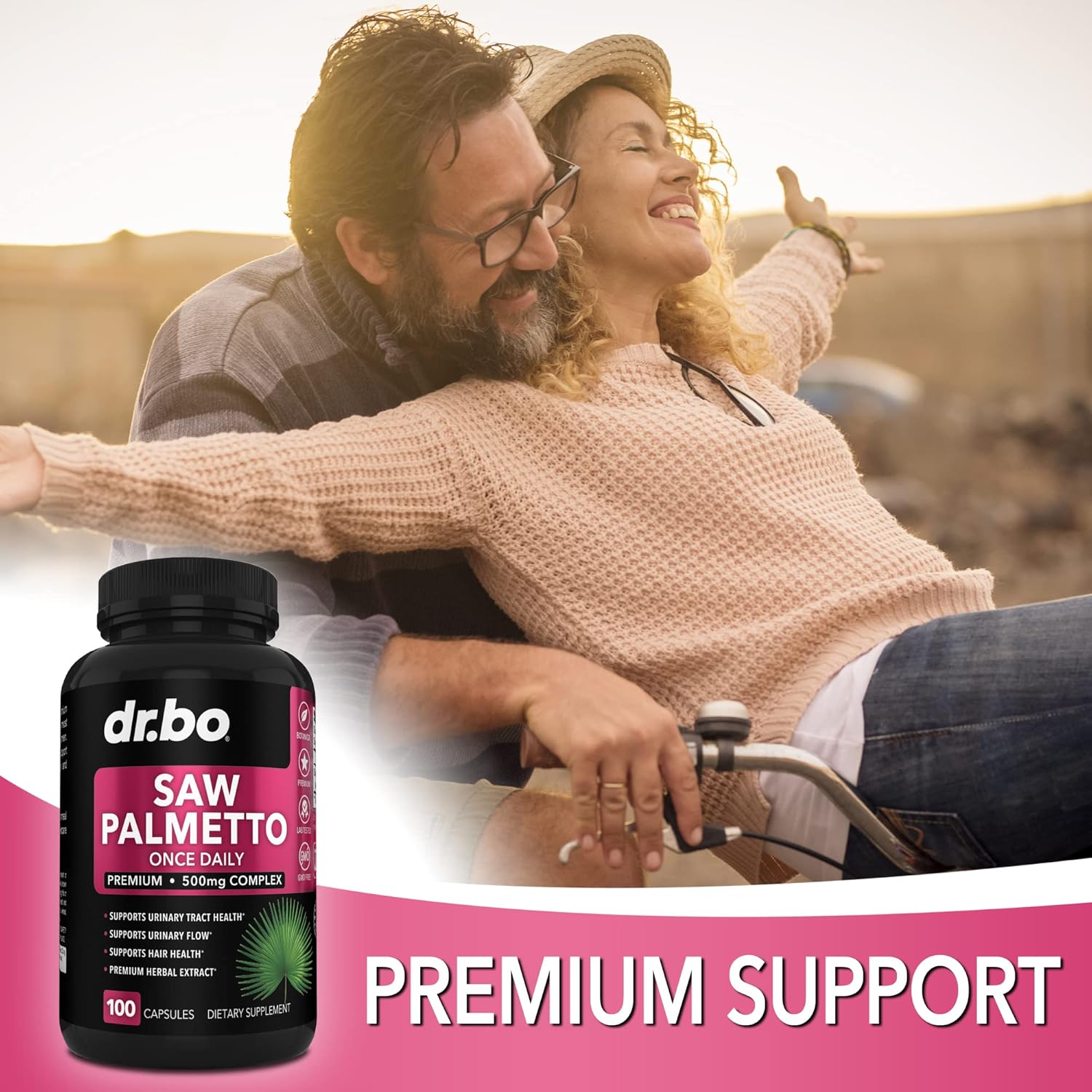 Saw Palmetto Hair Loss Supplement for Men and Women - DHT Blocker for Hair Growth and Prostate Health - Bladder Support Capsules