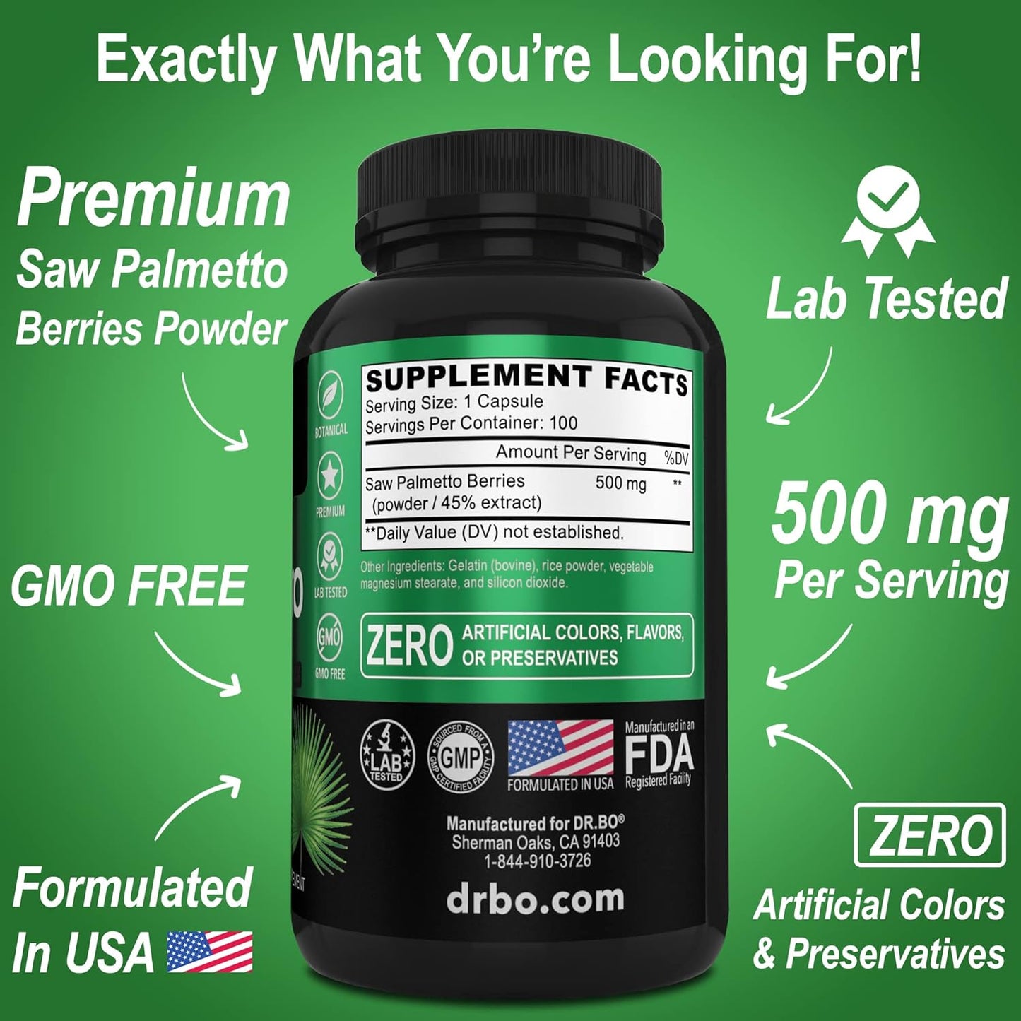 Saw Palmetto Hair Loss Supplement for Men and Women - DHT Blocker for Hair Growth and Prostate Health - Bladder Support Capsules