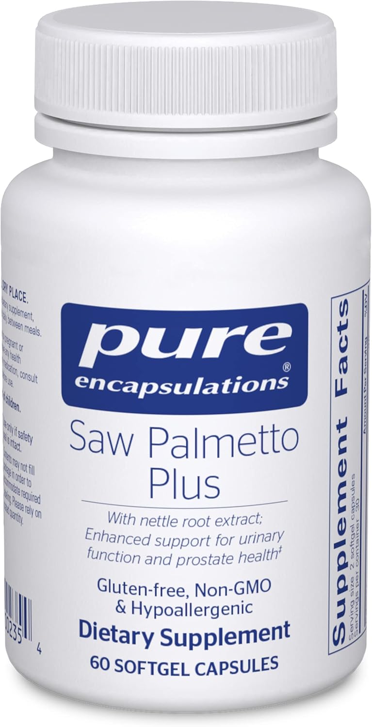 Saw Palmetto Plus Softgel Capsules with Nettle Root Extract for Urinary Function - 60 Count