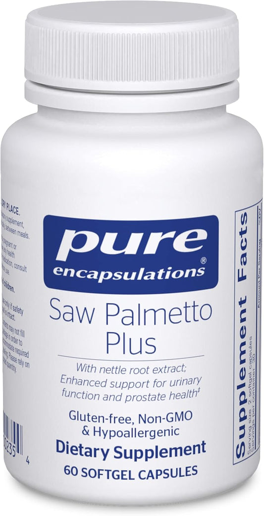 Saw Palmetto Plus Softgel Capsules with Nettle Root Extract for Urinary Function - 60 Count