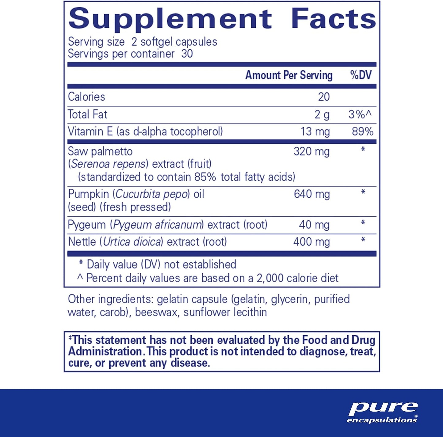 Saw Palmetto Plus Softgel Capsules with Nettle Root Extract for Urinary Function - 60 Count