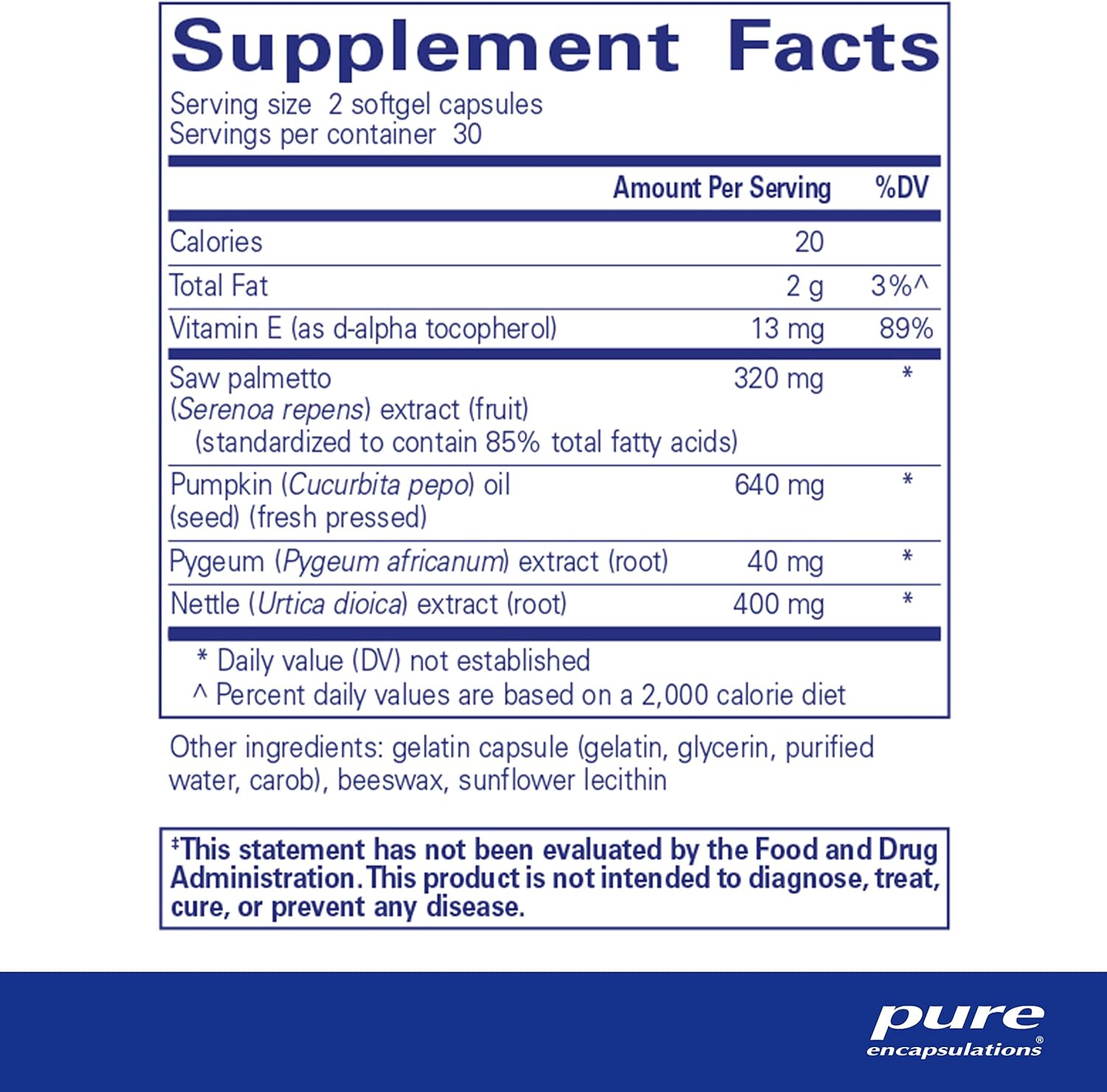 Saw Palmetto Plus Softgel Capsules with Nettle Root Extract for Urinary Function - 60 Count