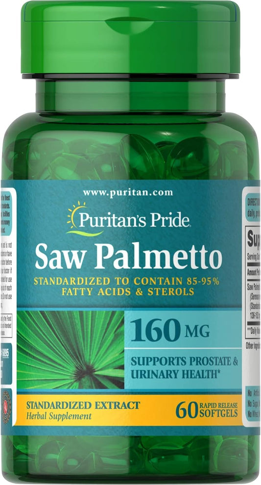 Saw Palmetto Standardized Extract Softgels 160mg - 60 Count - Puritan's Pride - Pack of 1