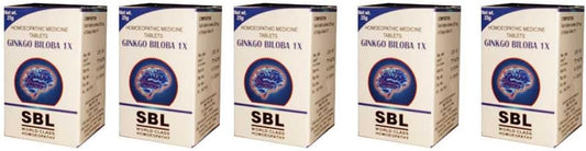 SBL Homeopathy Ginkgo Biloba Tablets 1x - 25g (Pack of 5)