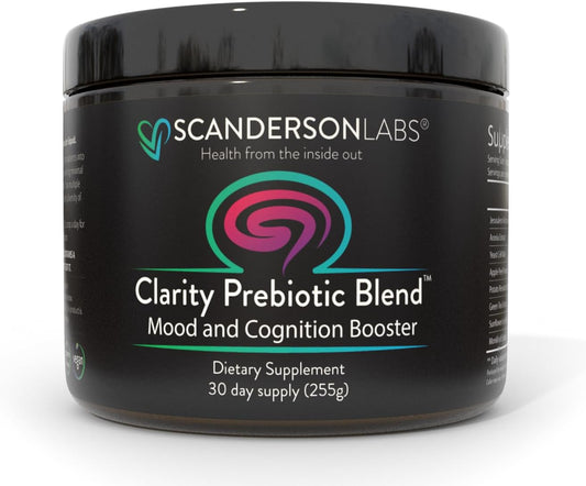 Scanderson Labs Clarity Prebiotic Blend - Gut and Mood Optimization, Vegan, Soy-Free, Gluten-Free, Non-GMO - 30-Day Supply - Easy to Use