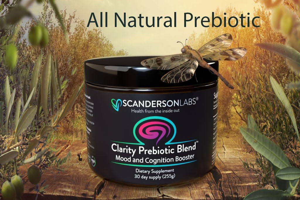 Scanderson Labs Clarity Prebiotic Blend - Gut and Mood Optimization, Vegan, Soy-Free, Gluten-Free, Non-GMO - 30-Day Supply - Easy to Use