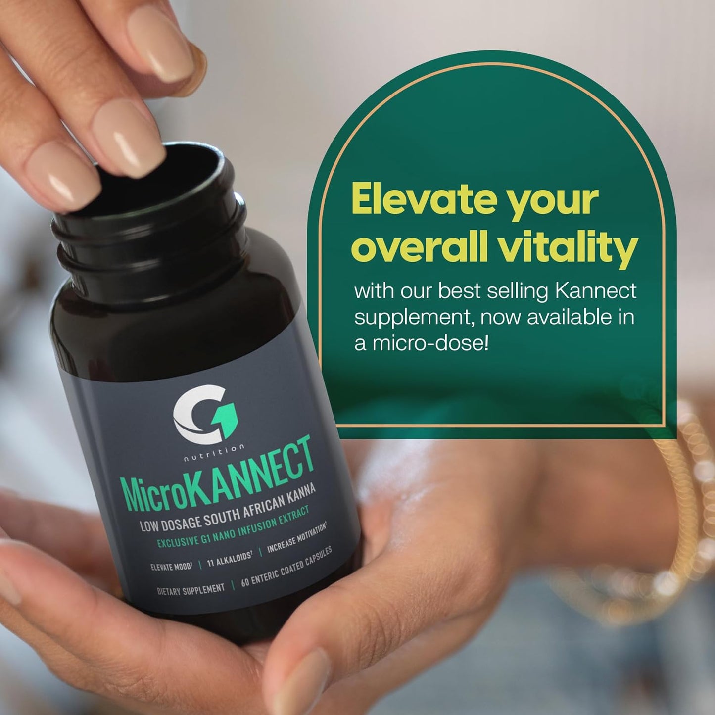 Sceletium Tortuosum Capsules with 3% Kanna Alkaloid for Mood, Energy, and Mental Clarity - 60 Servings for Men & Women