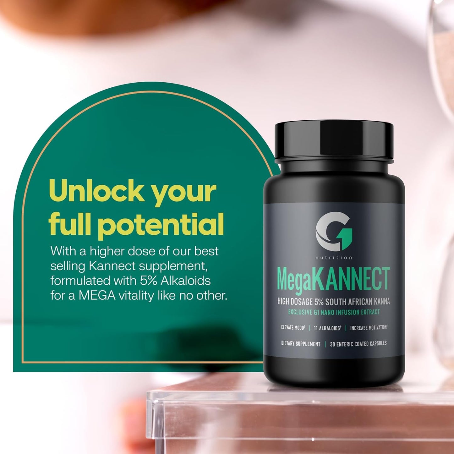 Sceletium Tortuosum Capsules with 5% Kanna Alkaloid for Mood, Energy, Mental Clarity | Daily Supplements for Men & Women (30 Count)