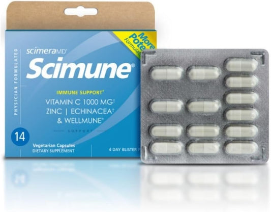 Scimera Bioscience ScimeraMD® Scimune Immune Support Vitamin Supplement - Zinc, Quercetin, Vitamin C, Echinacea, Wellmune® - 14 CT
