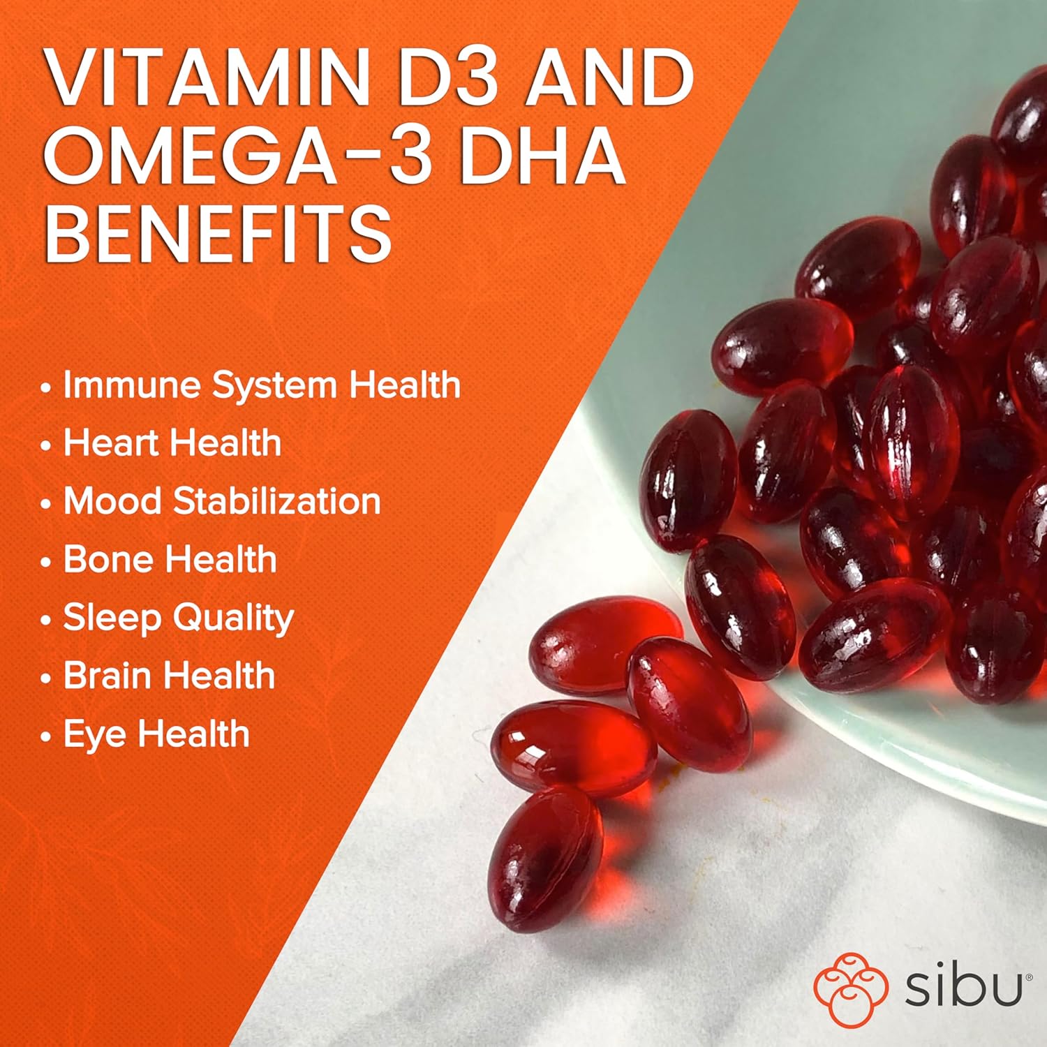 Sea Buckthorn Oil & Plant-Based Vitamin D3 Softgels - Omega-7, Omega-3 DHA (60ct)