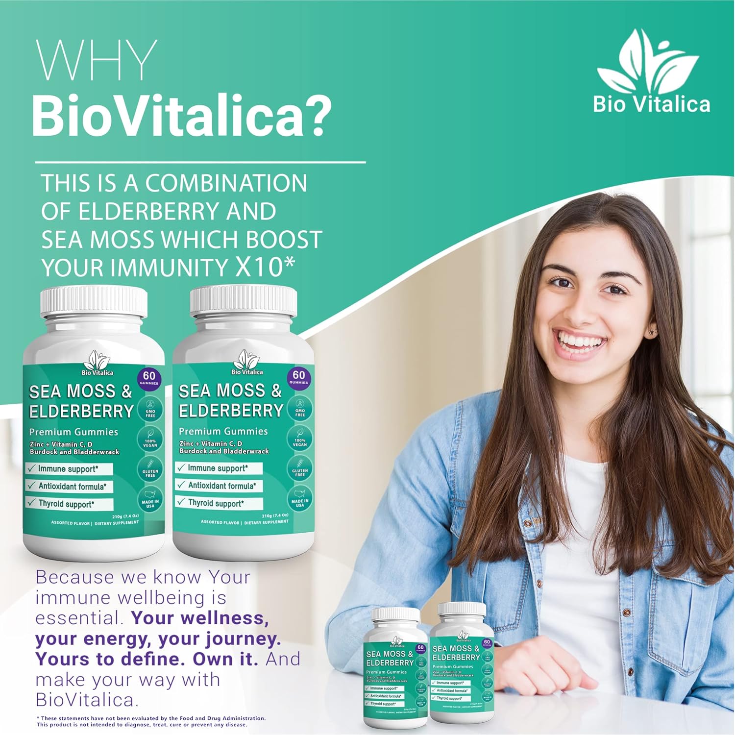 Sea Moss and Elderberry Gummies by BIO VITALICA: 2-Pack - Parent Brand
