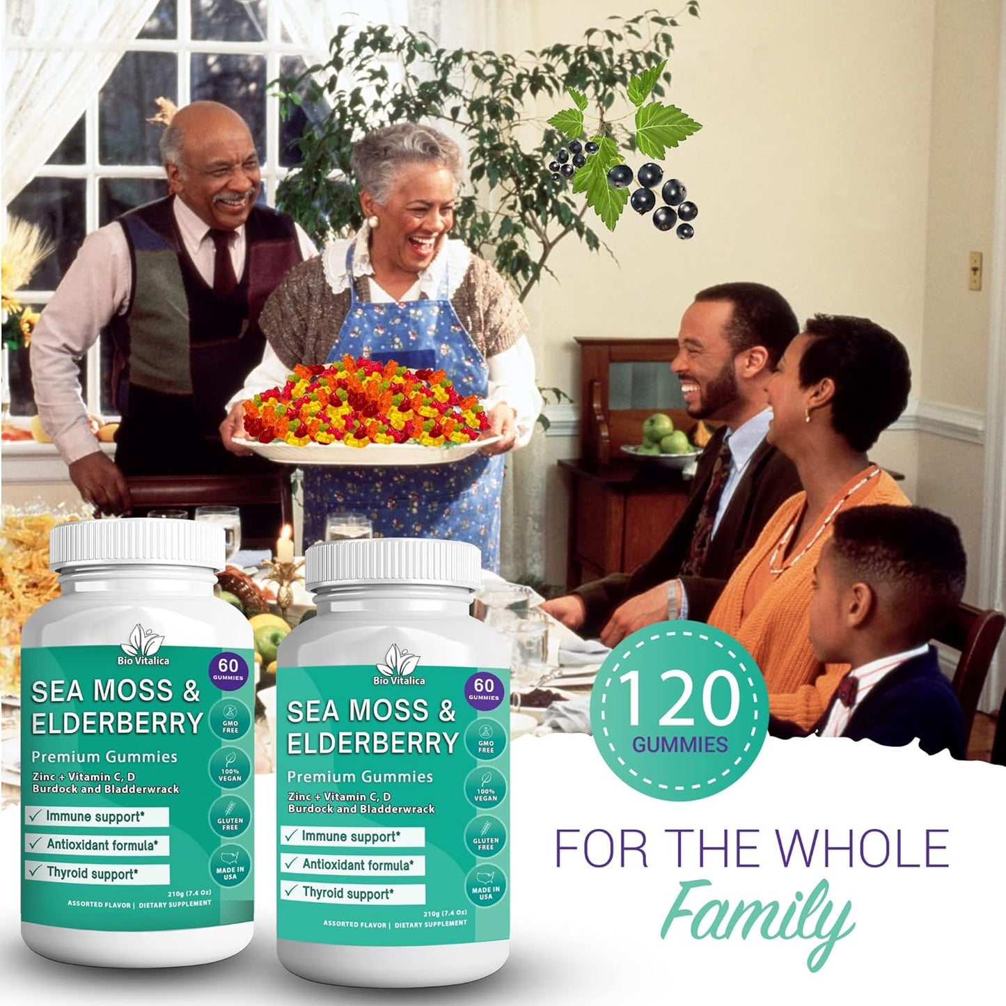 Sea Moss and Elderberry Gummies by BIO VITALICA: 2-Pack - Parent Brand