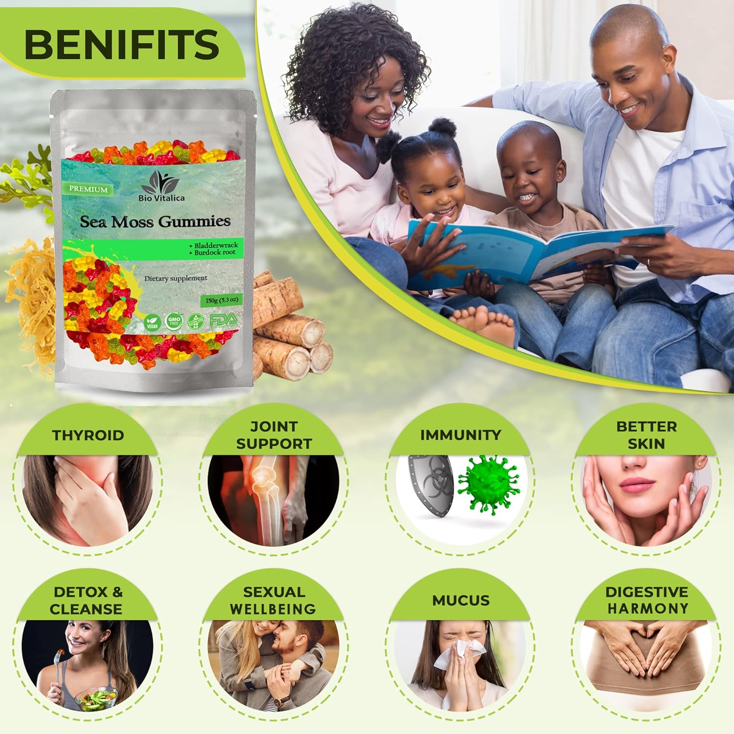 Sea Moss and Mushroom Gummy Bundle: BIO VITALICA - Enhanced Wellness Support - BoostGo Australia