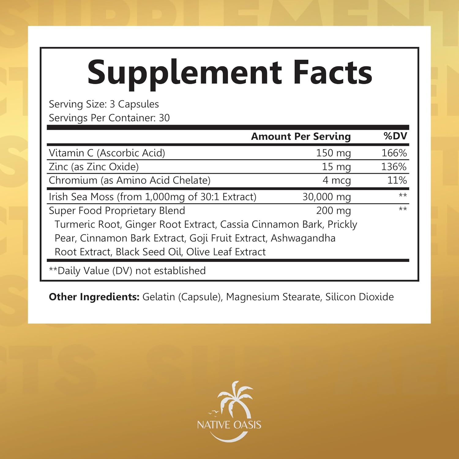 Sea Moss Capsules with Superfoods for Energy, Immune Support, and Detox (180 Count) - 30,000mg - 2 Bottles