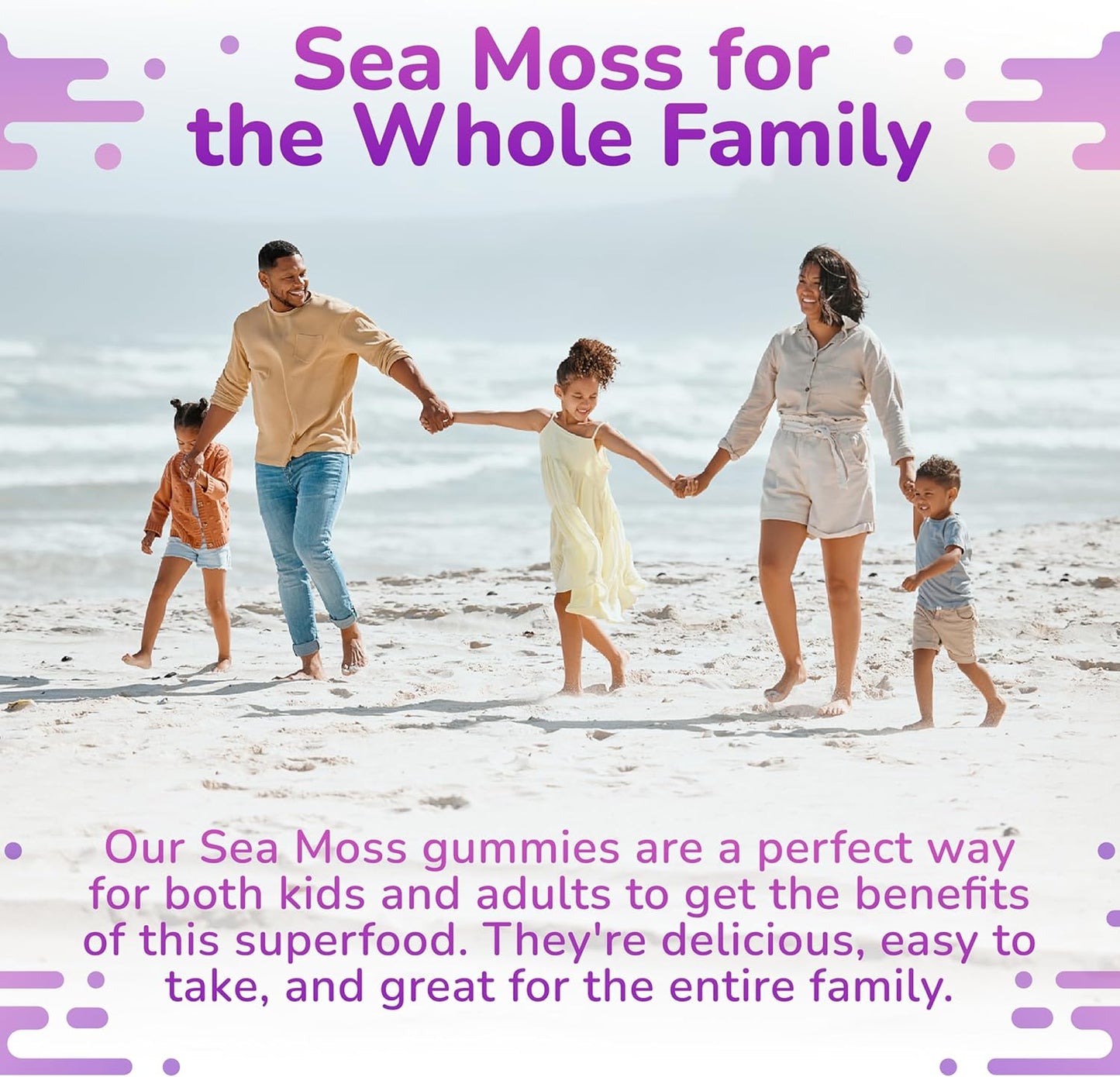 Sea Moss Elderberry Gummies with Magnesium, Burdock Root, and Bladderwrack - Immune Support for Kids and Adults - 60pcs