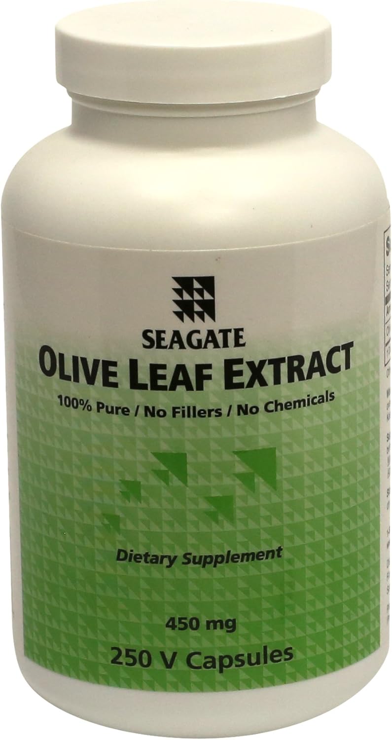 Seagate Olive Leaf Extract Capsules - 450 mg, 250 Count - Natural Immune Support Supplement