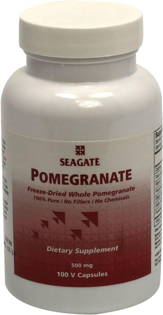Seagate Pomegranate Capsules - 500 mg, 100 Count - Natural Antioxidant Supplement