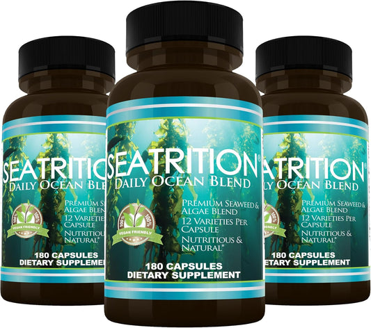 Seaweed Immune and Thyroid Support Supplement - 540 Veg Capsules, 6 Month Supply, Daily Health Boost with 12 Sea Plants