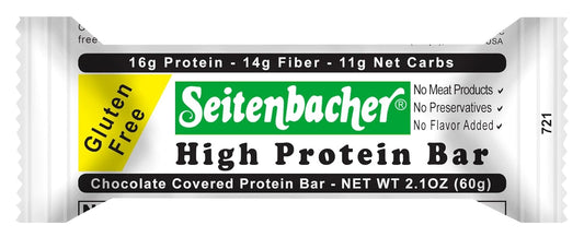 Seitenbacher Hazelnut Chocolate Protein Bars - Pack of 12, 16g Protein, 14g Fiber, 2.1 Ounce Bars