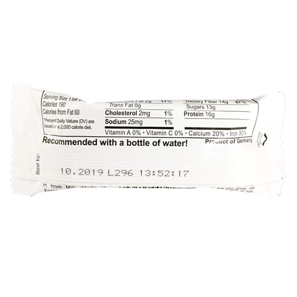 Seitenbacher Hazelnut Chocolate Protein Bars - Pack of 12, 16g Protein, 14g Fiber, 2.1 Ounce Bars