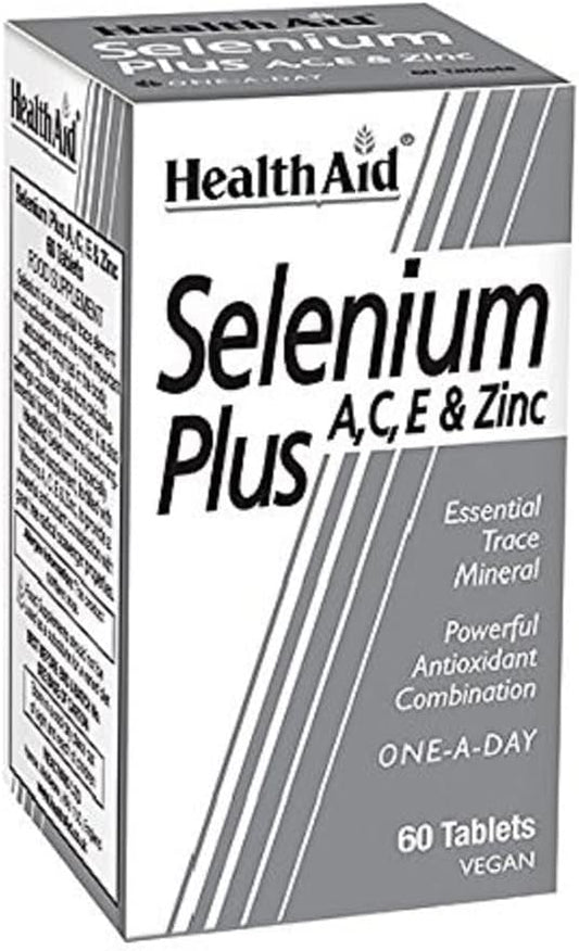 Selenium Plus 60 Tablets with Vitamins A, C, E, and Zinc for Health Support
